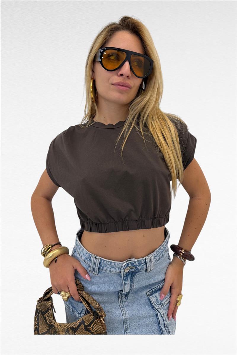 maglia crop spallino imbottito cropped